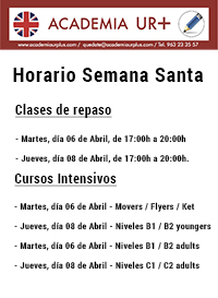 horarios academia ingles class