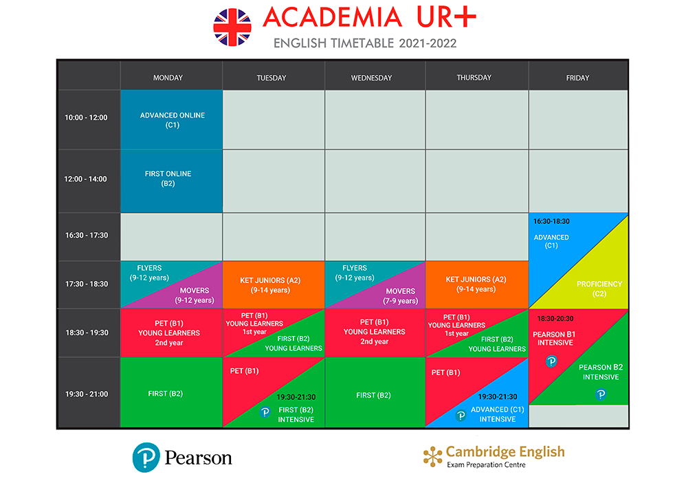 Horarios clases de inglés Valencia horarios academia de inglés Valencia