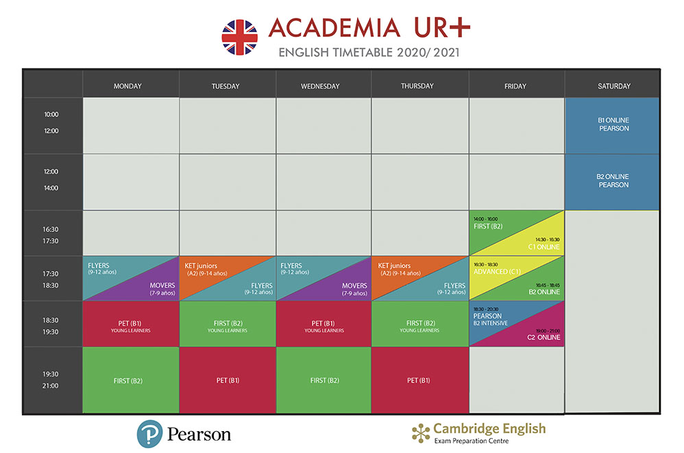 Horarios clases de inglés Valencia horarios academia de inglés Valencia